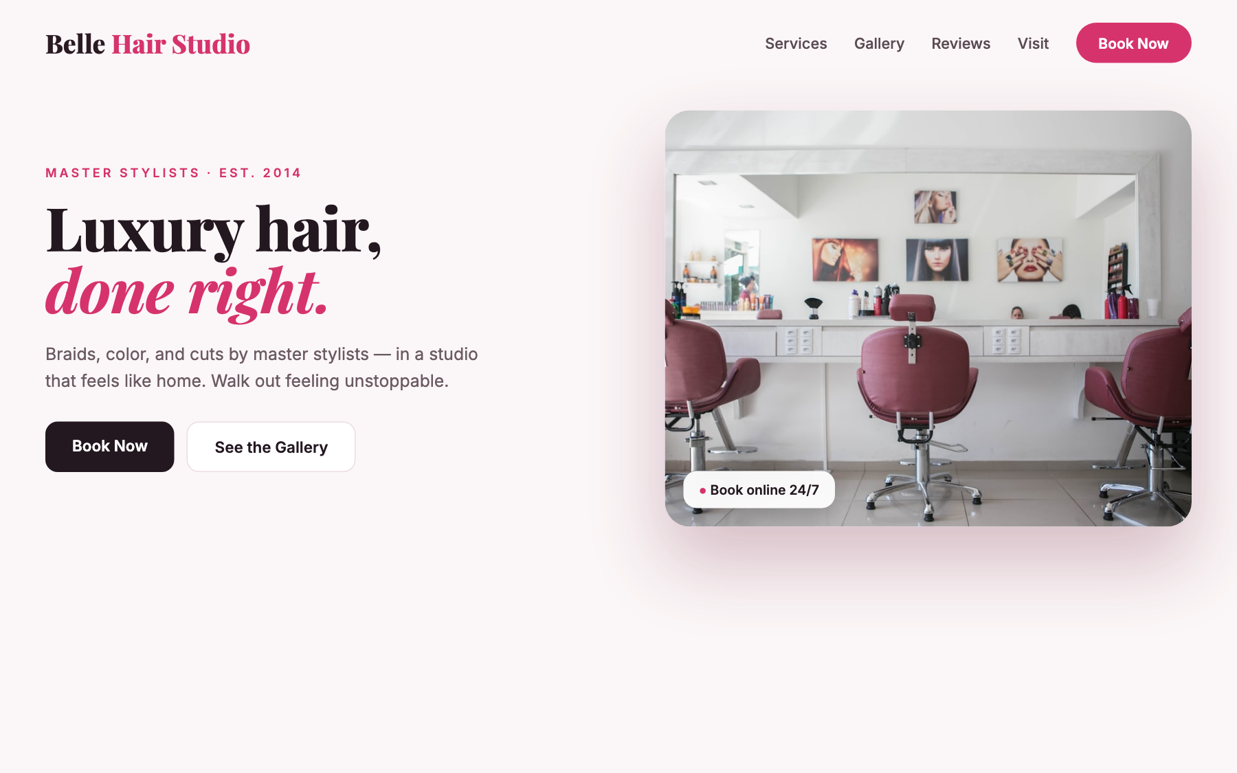 Modern website example