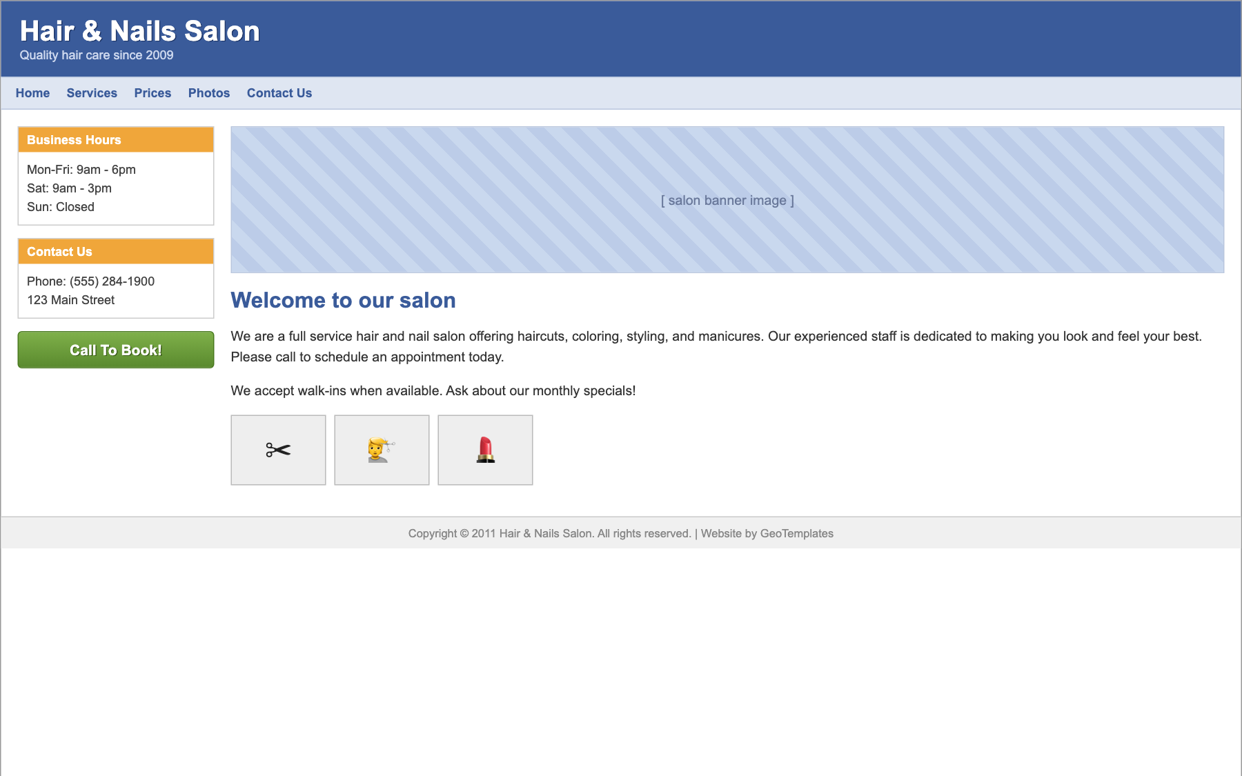 Dated website example